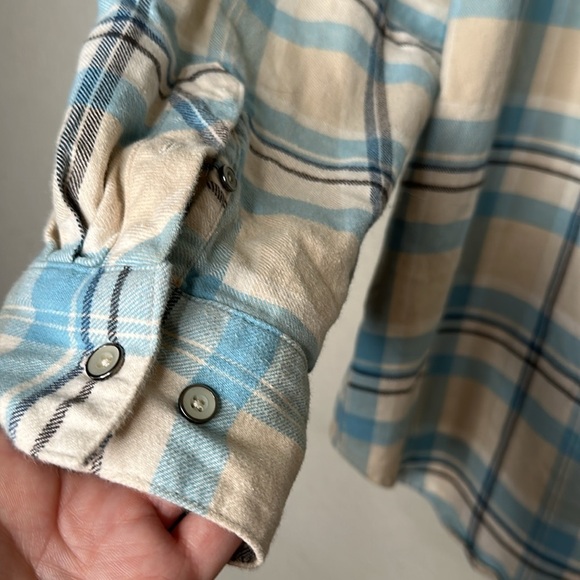 Mountain Khakis Teton Flannel Relaxed Fit Western Plaid Light Blue Size XL - Picture 7 of 9